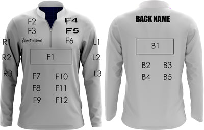 Be The Remnant Crown Custom podium long-sleeve jersey with potential label placement front and back for customization.